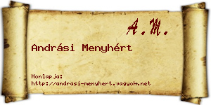 Andrási Menyhért névjegykártya